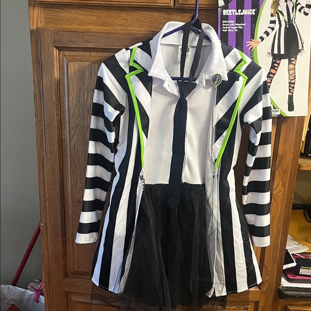 Kids Black and White Striped Costume